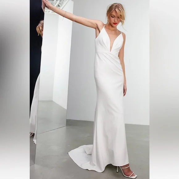 ASOS Dresses Asos Edition Bella Plunge Cami Wedding Dress With